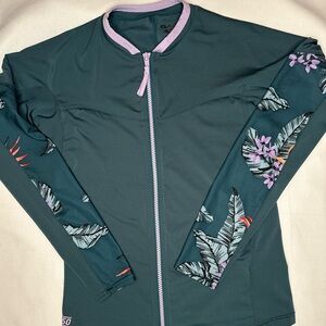 Girls Dakine long sleeve sun shirt cover up spf 50 teal gray size large NWOT